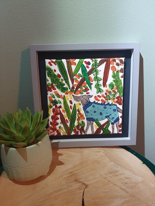 Greyhound 'teef' original painting