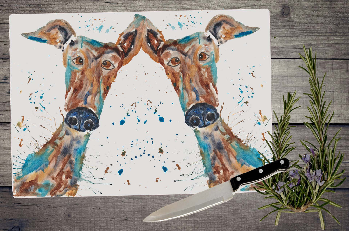 Greyhound chopping board / Worktop saver