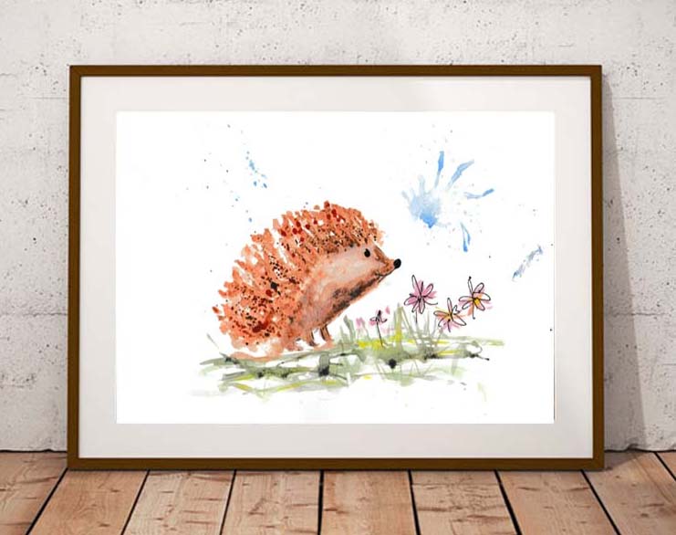 Meadow hedgehog fine art print
