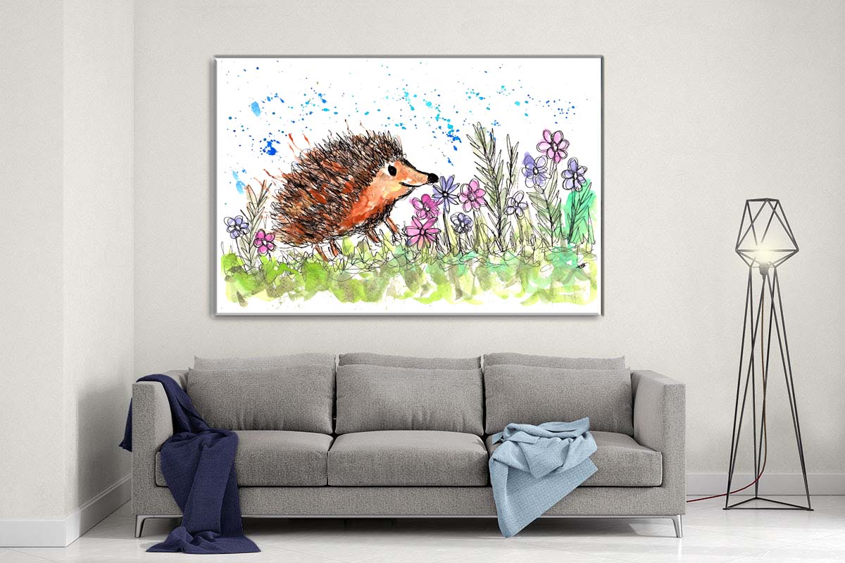 Hedgehog canvas- Ready to hang