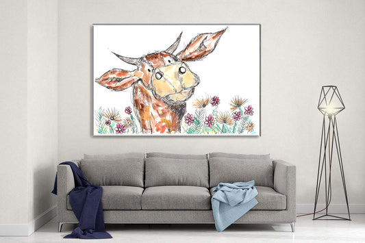 Mooster cow canvas- Ready to hang