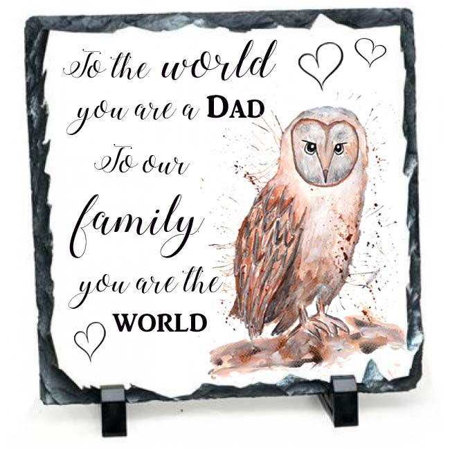 Dad Owl slate plaque