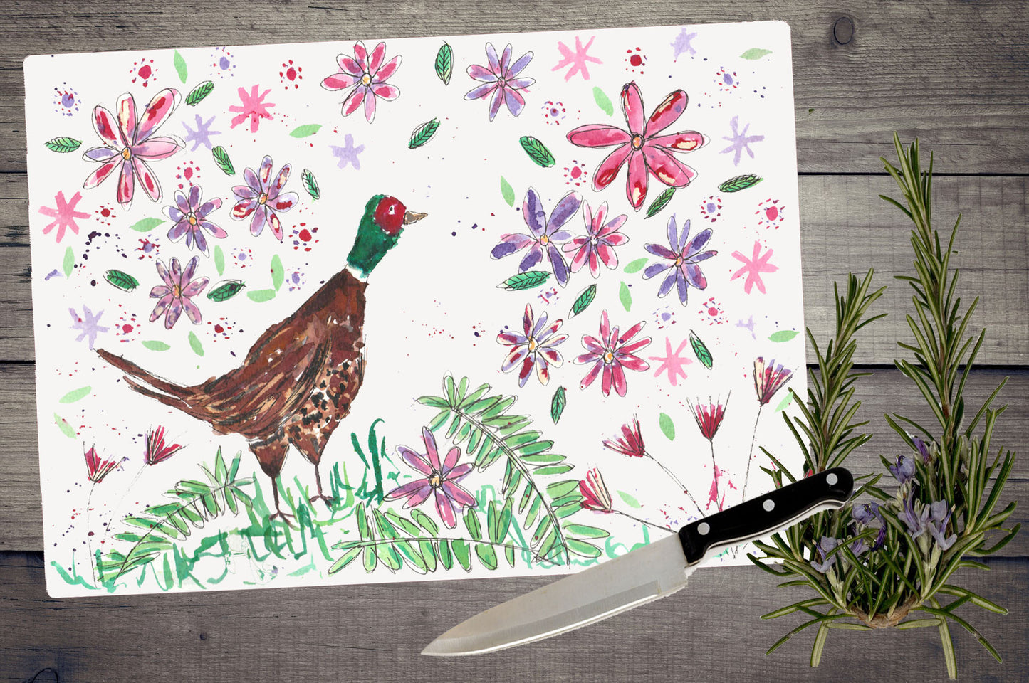 Pheasant chopping board / Worktop saver