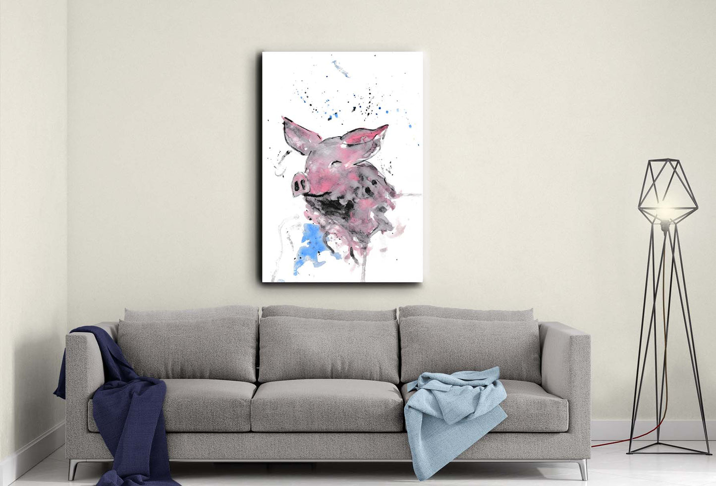 Pig canvas- Ready to hang