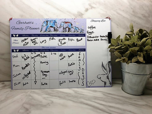 Personalised family wall planner