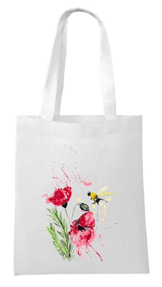 Poppy and bee Tote shopping bag