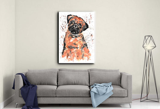 Pug canvas- Ready to hang