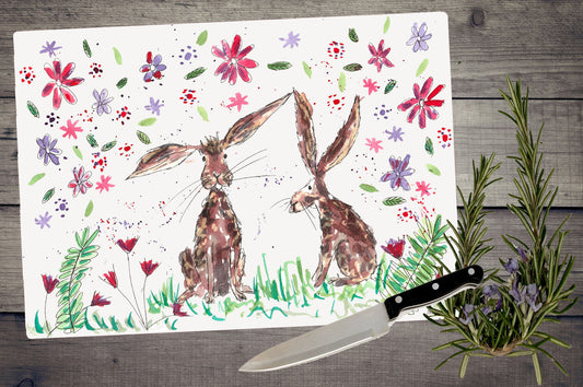 Hopping around rabbit chopping board / Worktop saver