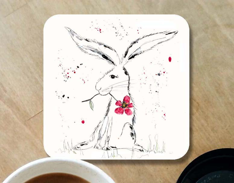 Rabbit and flower coaster