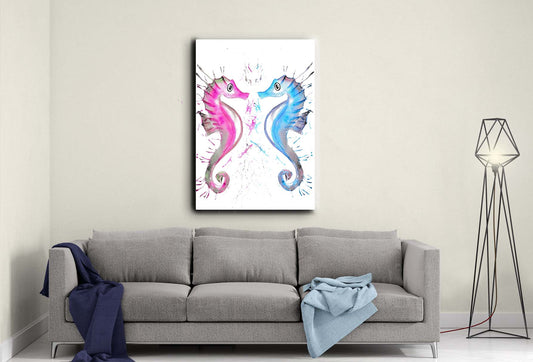 Seahorse duo canvas- Ready to hang