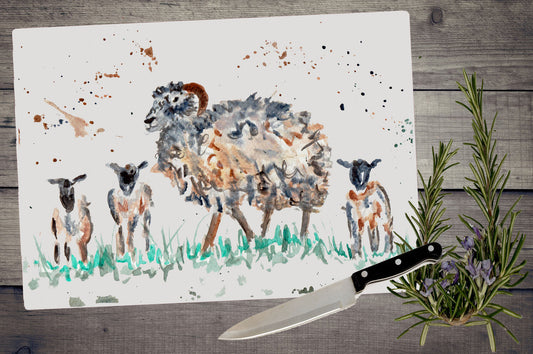 Sheep family chopping board / Worktop saver