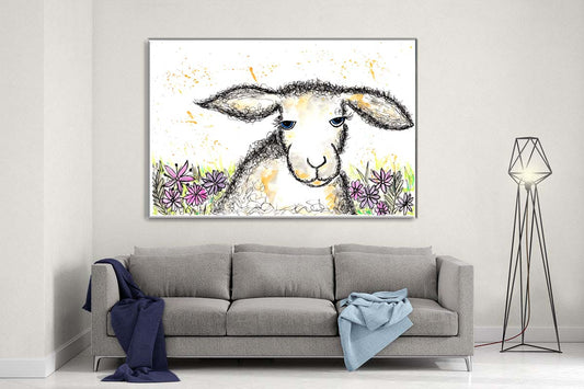 Sheep canvas- Ready to hang