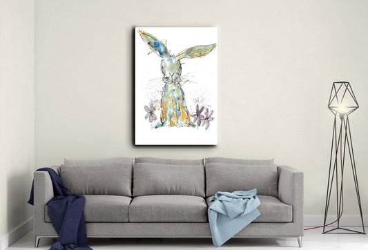 Sophie rabbit canvas- Ready to hang