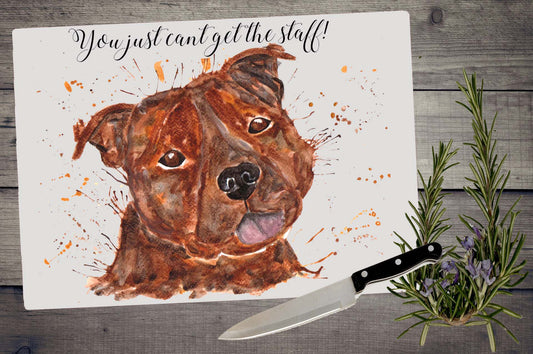 Staffy 'quote' chopping board / Worktop saver