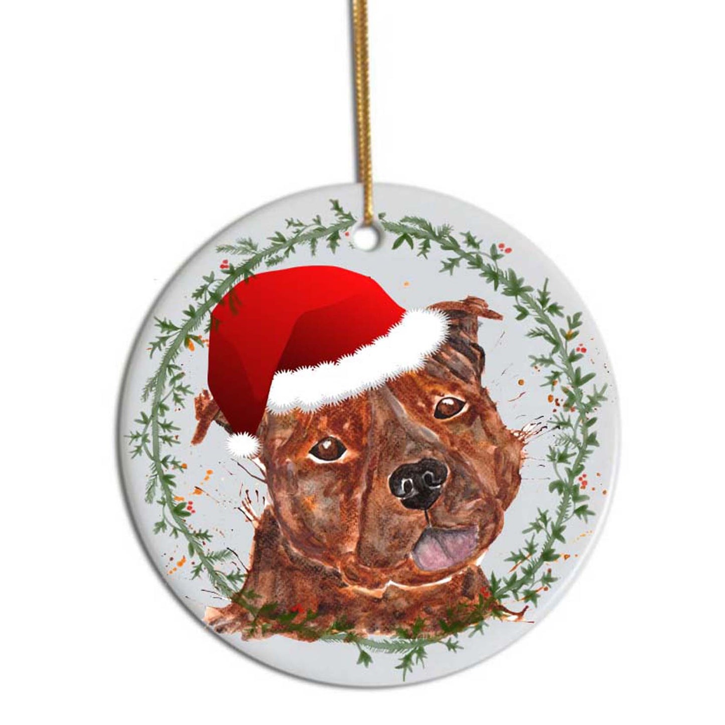 Staffie Christmas tree decoration