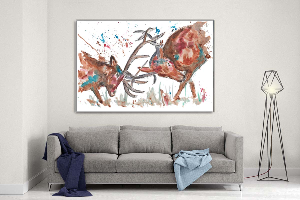 stags canvas- Ready to hang