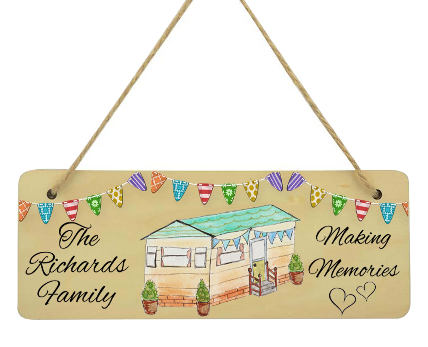 Double sided static caravan sign - personalised