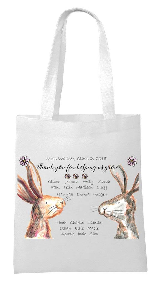 Teacher rabbits Tote shopping bag