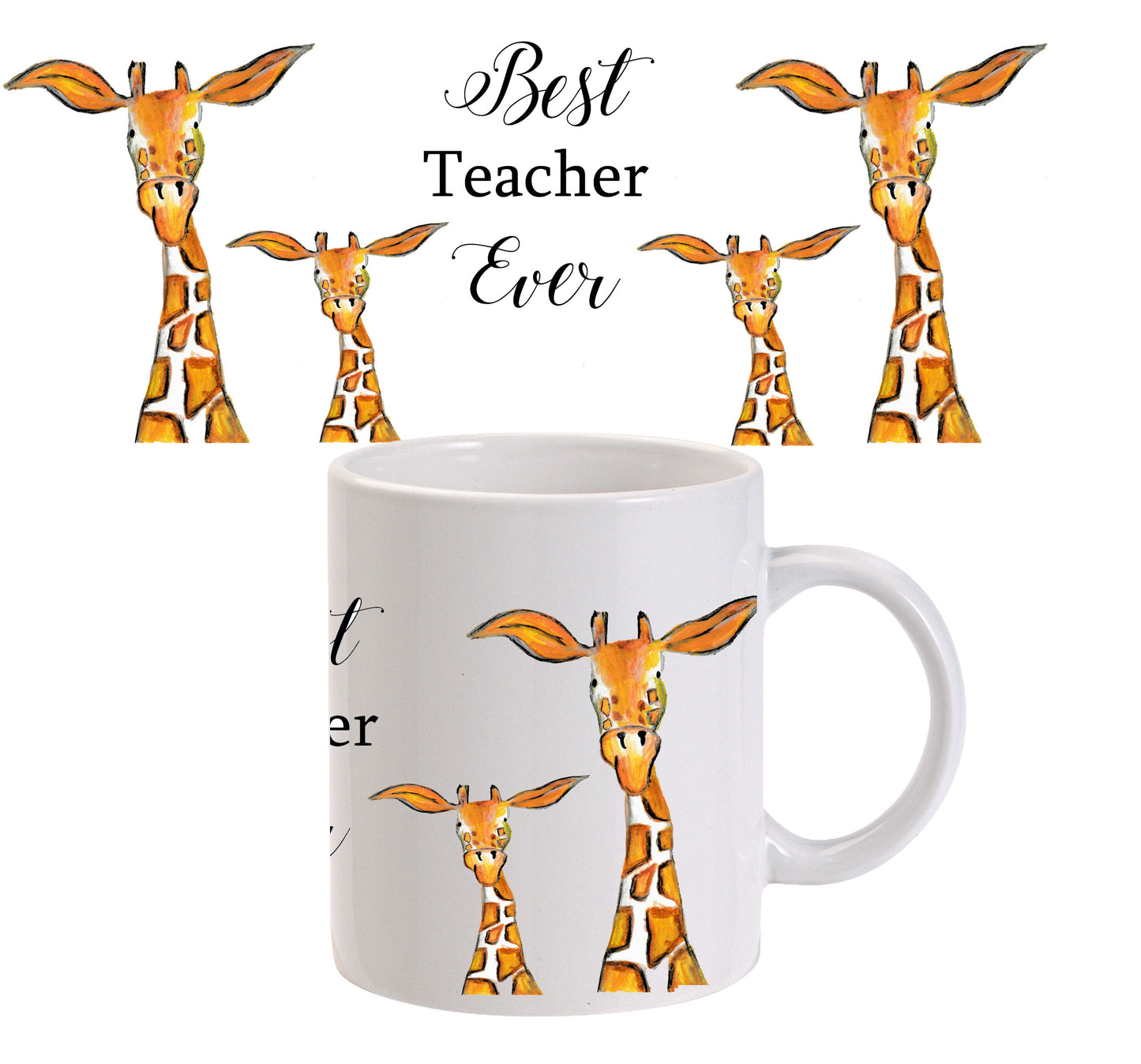 Teacher April giraffe mug