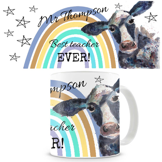 Teacher cow mug * Personalised *