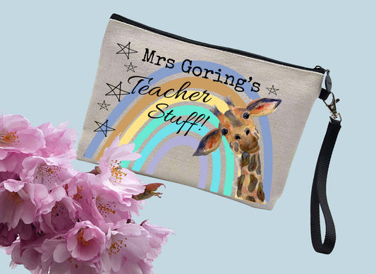 Teacher personalised stationery pouch