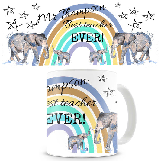 Teacher elephant mug * Personalised *