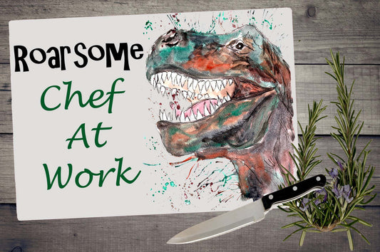 Chef Trex dinosaur chopping board / Worktop saver