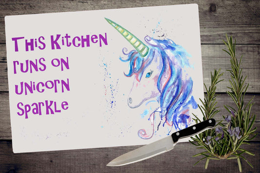 Unicorn 'quote' chopping board / Worktop saver