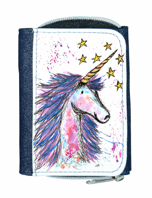 Unicorn denim purse