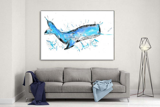 Whale canvas- Ready to hang