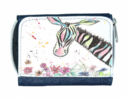 Zebra denim purse