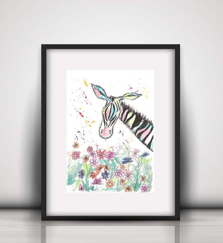 A3 Zebra fine art print